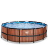 EXIT Wood pool ø488x122cm med sandfilterpumpe - brun