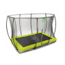 EXIT Silhouette nedgravet trampolin 214x305cm med sikkerhedsnet - grøn