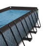 EXIT Stone pool 540x250x100cm med sandfilterpumpe og poolskærm - grå