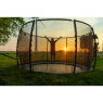 EXIT Dynamic trampolin i jordniveau ø305cm med sikkerhedsnet - sort