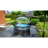 EXIT Stone pool ø300x76cm med filterpumpe og poolskærm - grå