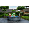 EXIT Black Wood pool ø300x76cm med filterpumpe og poolskærm - sort