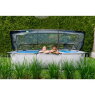 EXIT Soft Grey pool 300x200x65cm med filterpumpe og poolskærm - grå