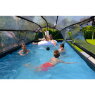 EXIT Stone pool 540x250x100cm med sandfilterpumpe og poolskærm og varmepumpe - grå