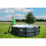 EXIT Stone pool ø450x122cm med filterpumpe - grå