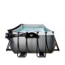EXIT Black Leather pool 540x250x122cm med sandfilterpumpe og poolskærm og varmepumpe - sort